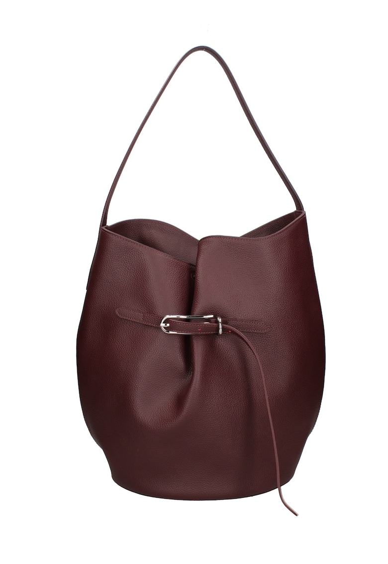 Geanta bucket de piele Edera Prime - Visiniu