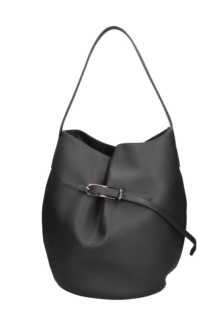 Geanta bucket de piele Edera Prime - Negru