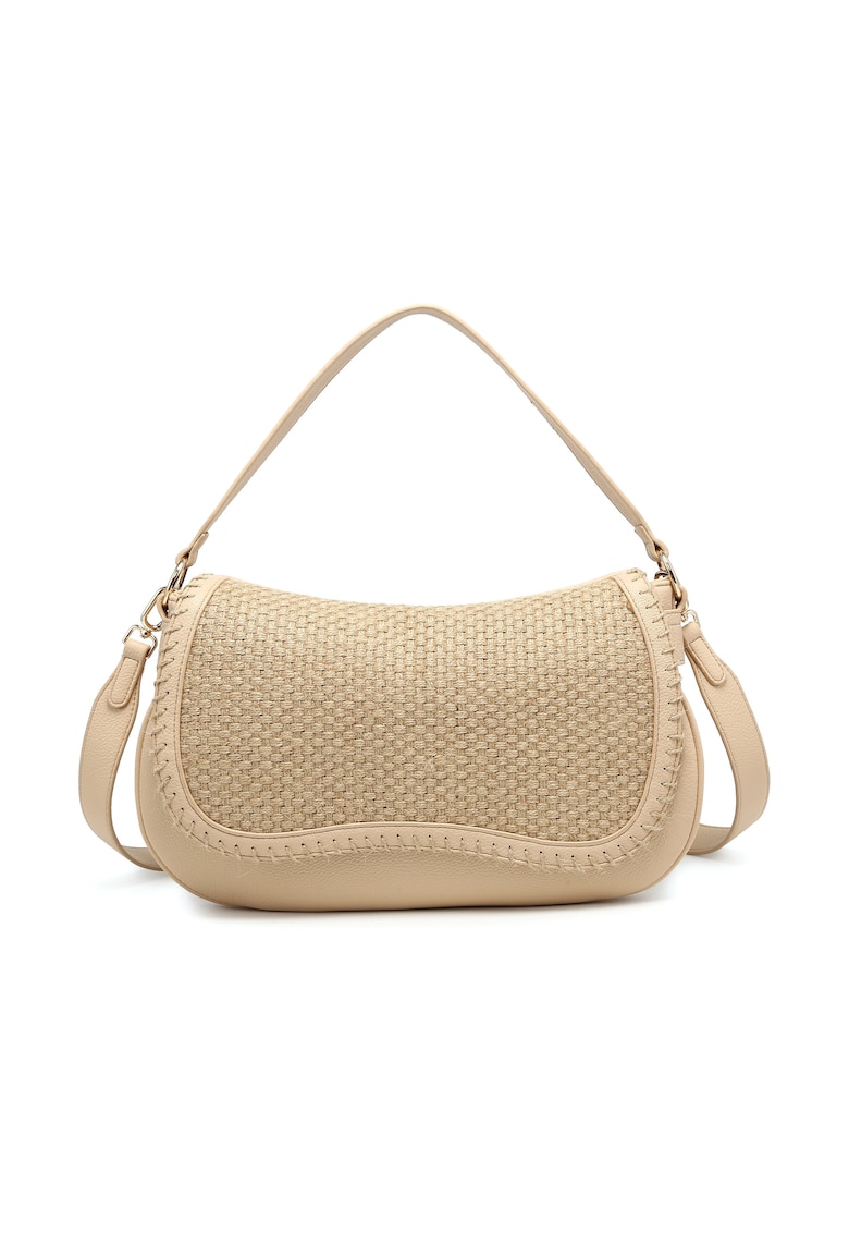 Geanta de umar cu insertie tesuta - Bej