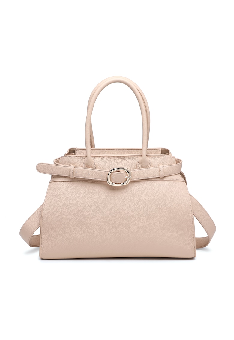 Geanta cu bareta de umar si aspect granulat Elowen - Bej