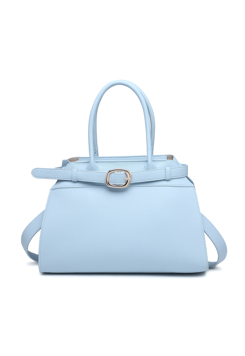 Geanta cu bareta de umar si aspect granulat Elowen - Albastru deschis