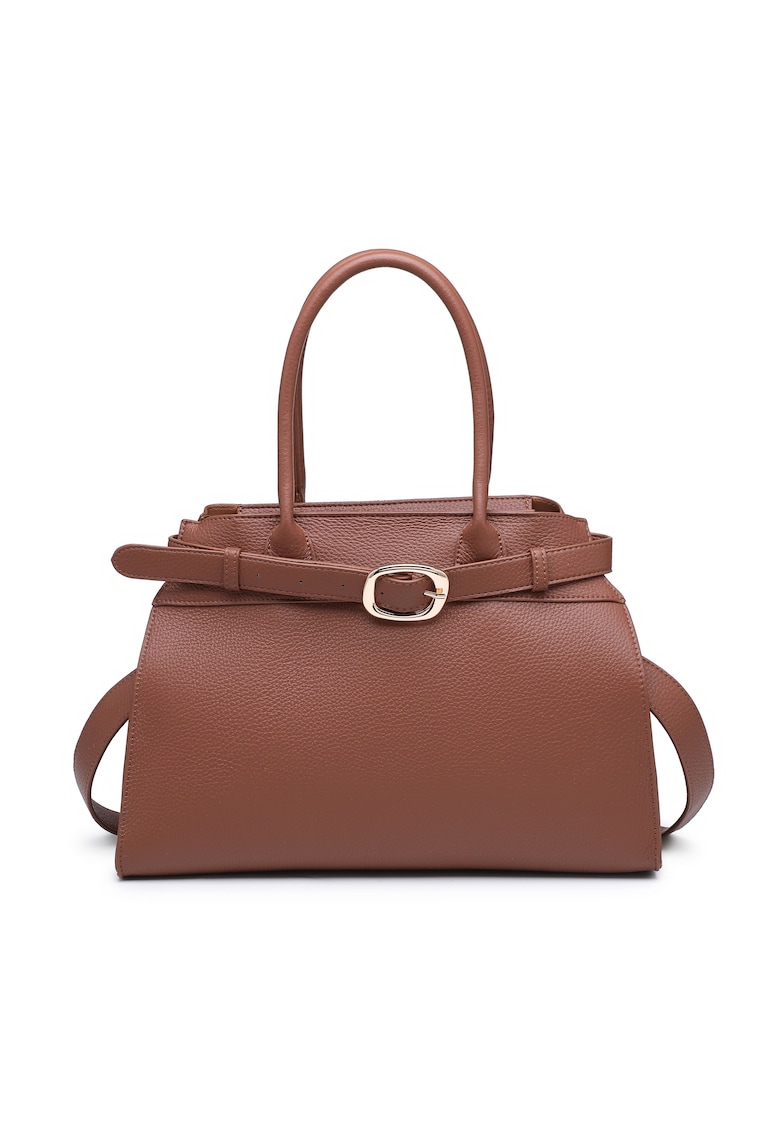 Geanta cu bareta de umar si aspect granulat Elowen - Maro