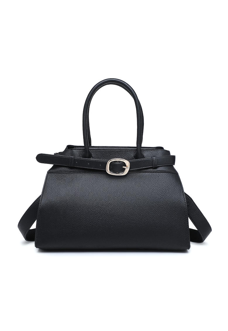 Geanta cu bareta de umar si aspect granulat Elowen - Negru