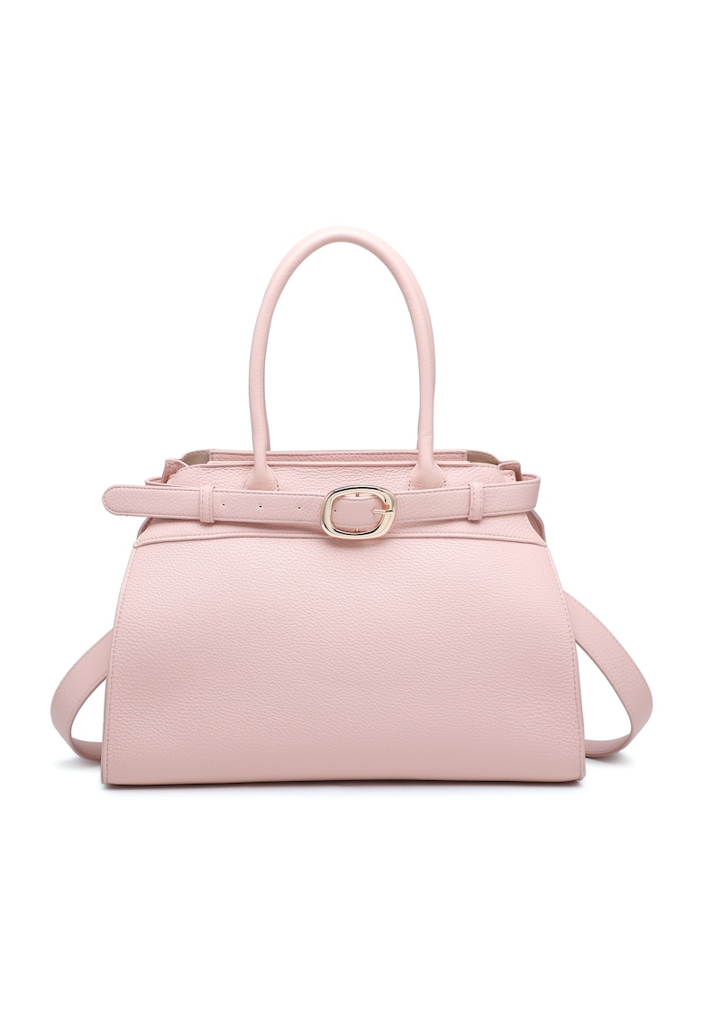 Geanta cu bareta de umar si aspect granulat Elowen - Roz