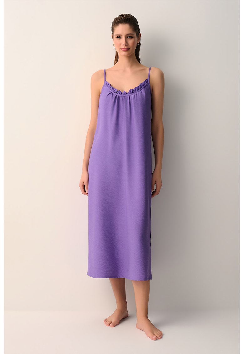 Rochie lunga cu model uni - Ametist