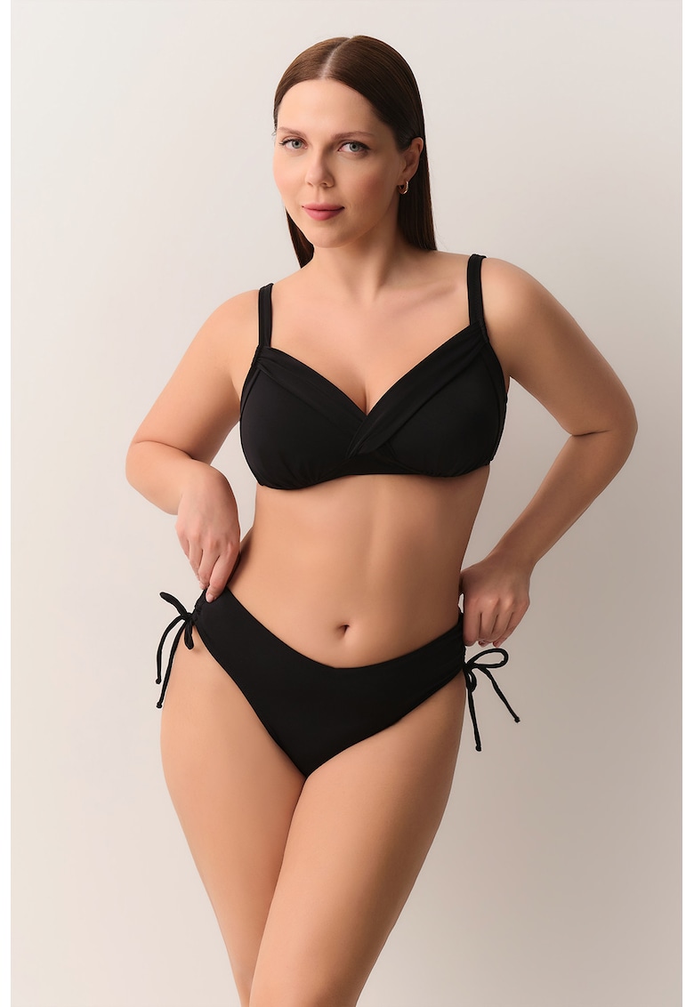 Slip hipster cu snururi laterale - Negru