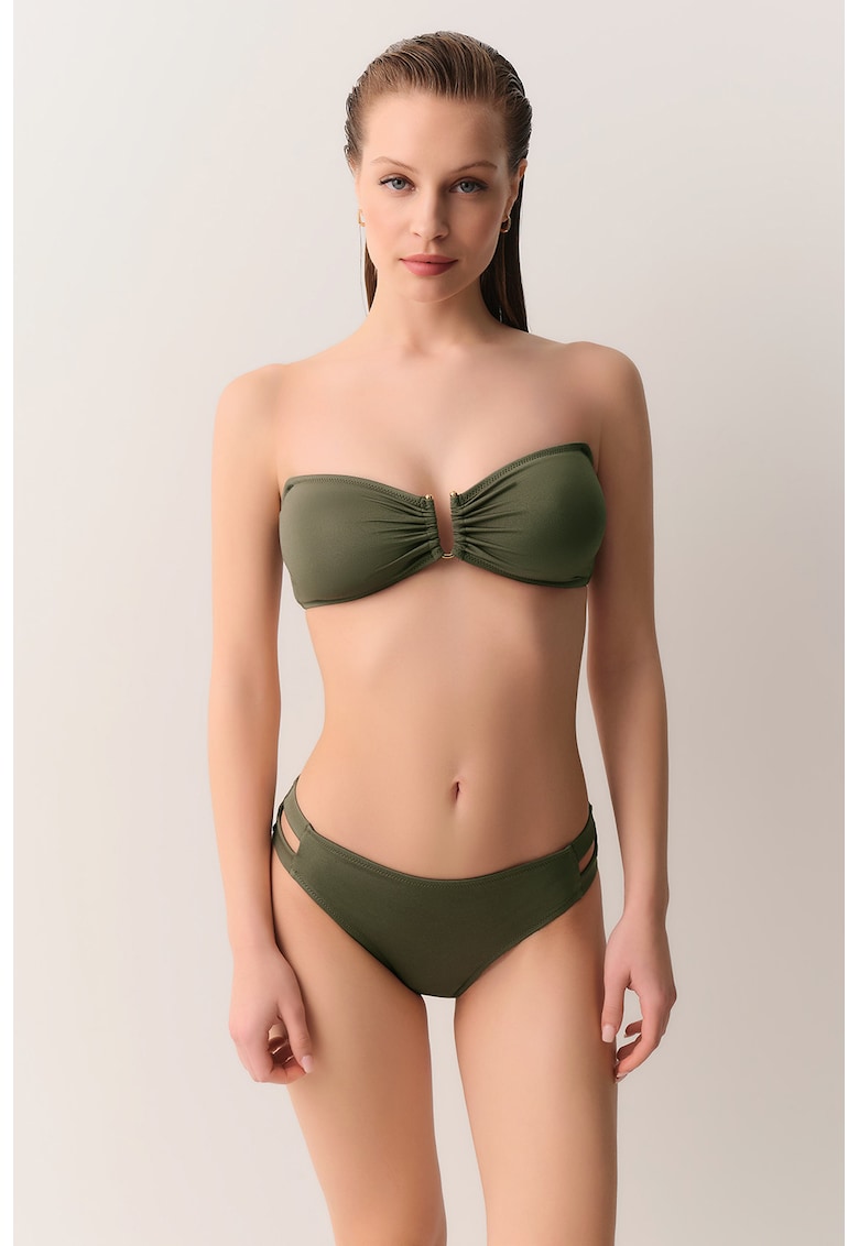 Sutien balconette de baie cu bretele inguste detasabile - Sage Green