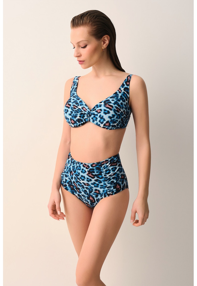 Slip cu animal print - Roz somon/Albastru