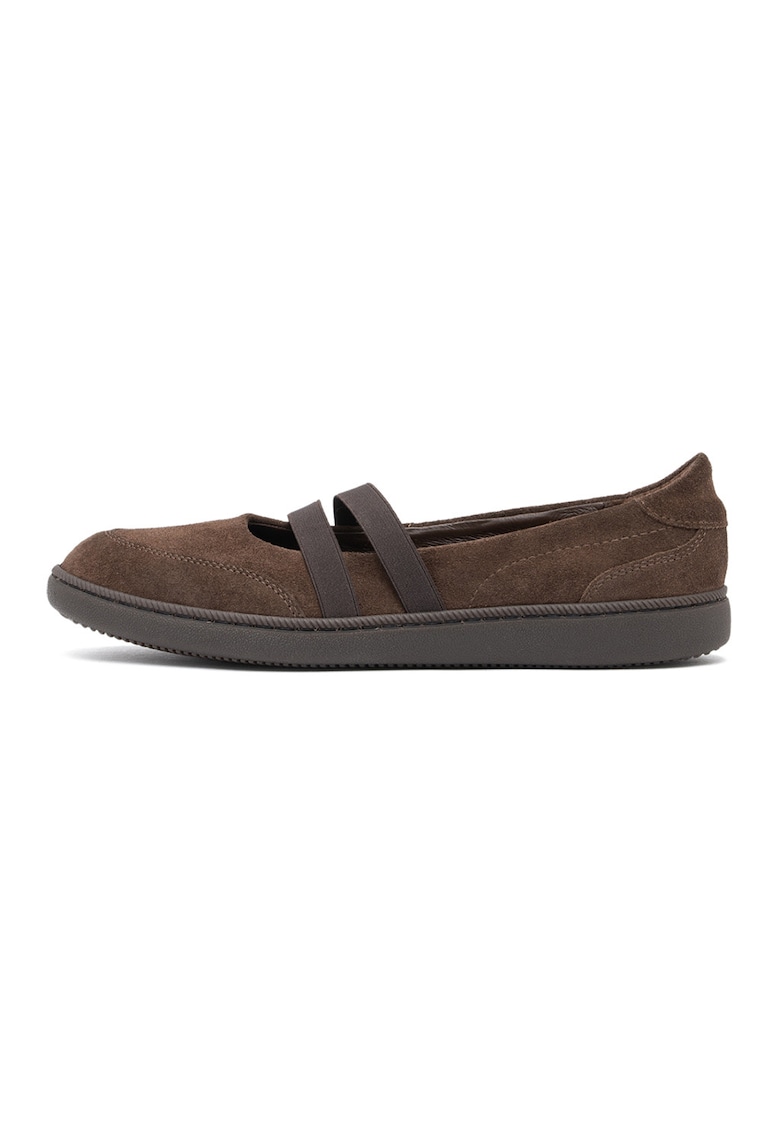 Balerini de piele cu barete elastice Marcella - Maro