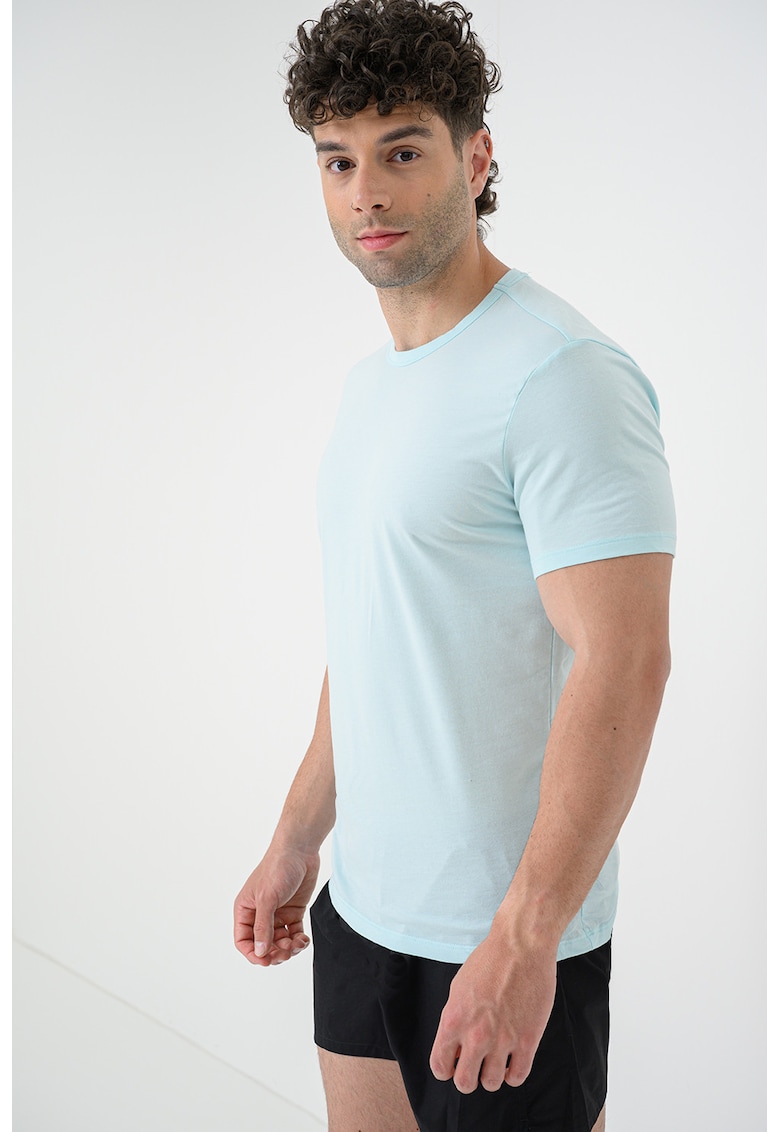 Set de tricouri slim fit uni - 3 piese - Verde aquamarin/Albastru