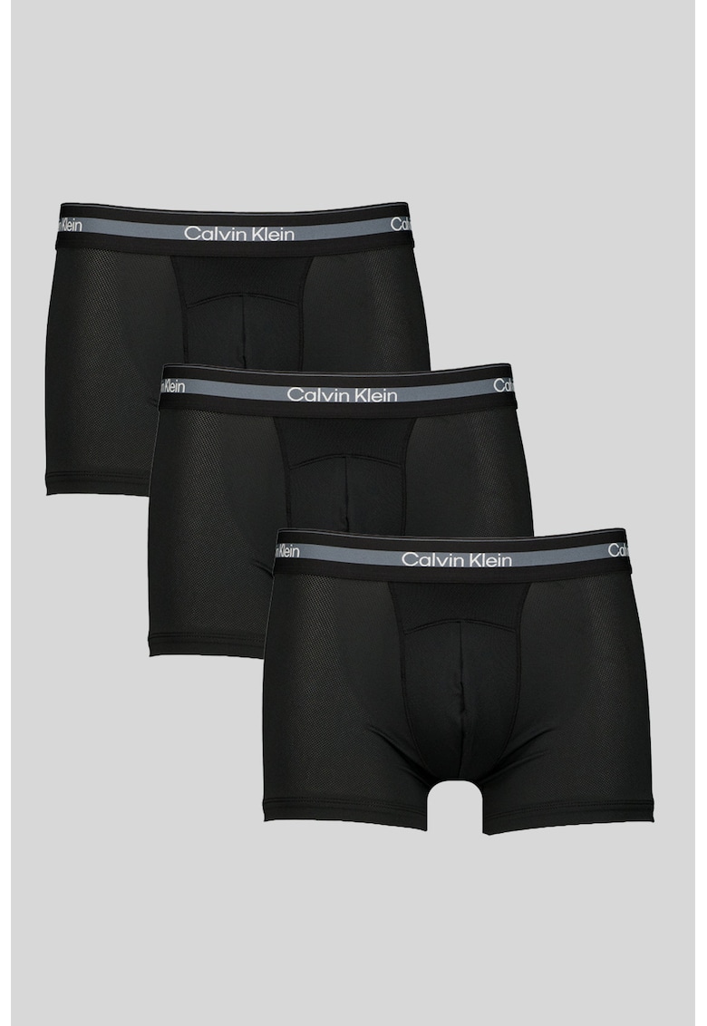 Set de boxeri cu logo in talie - 3 perechi - Negru antracit