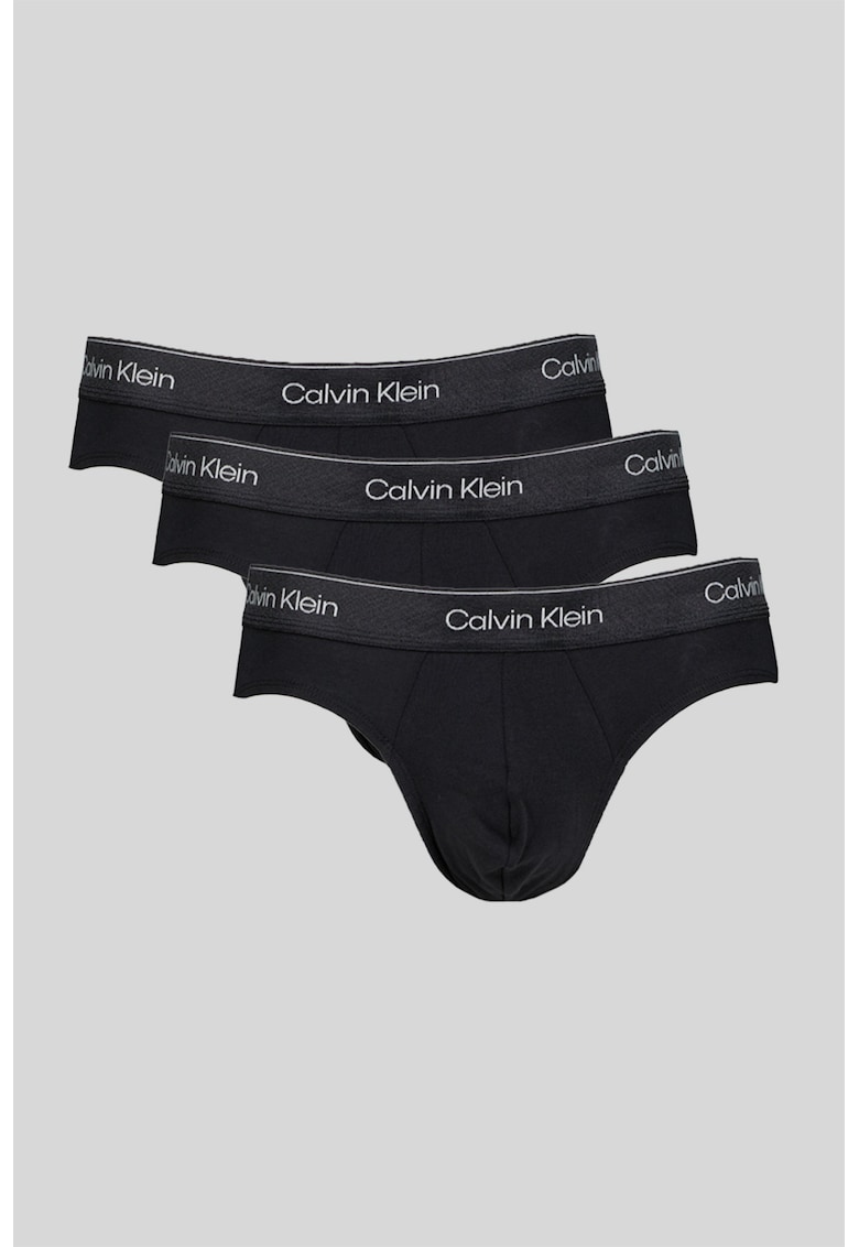Set de chiloti cu logo in talie - 3 perechi - Negru carbon