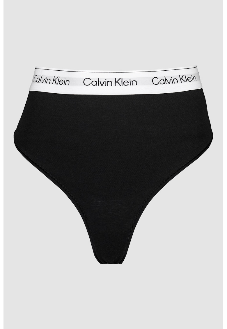 Chiloti tanga modelatori din amestec de modal - Negru
