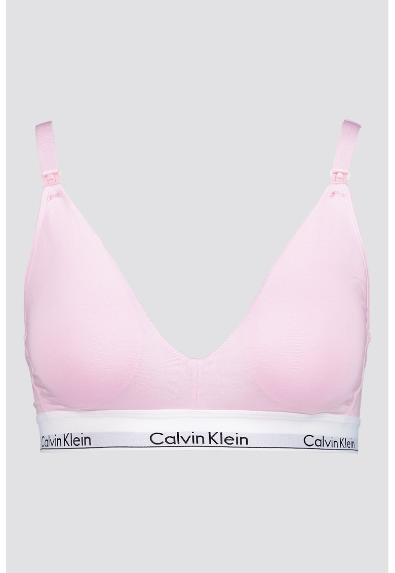 Sutien din amestec de modal - pentru gravide - Alb/Roz pastel