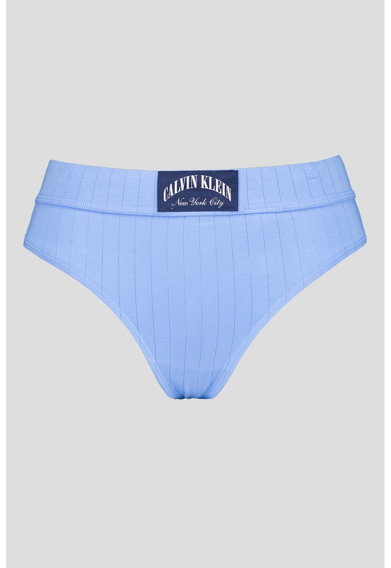 Chiloti tanga cu aplicatie logo - Albastru lavanda