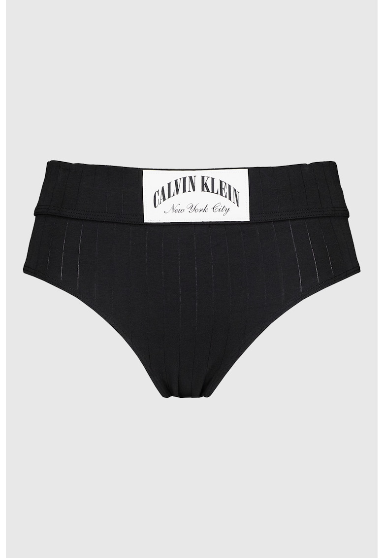 Chiloti din amestec de bumbac cu aplicatie logo - Negru