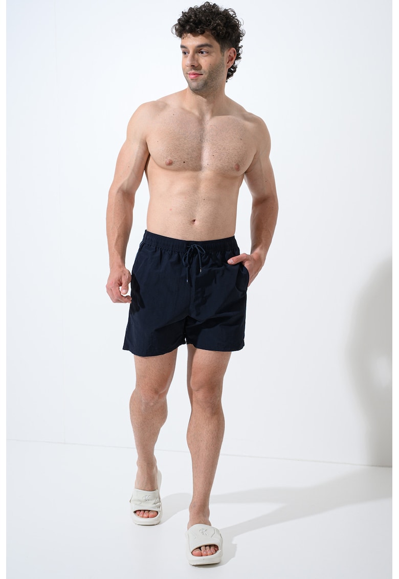 Pantaloni scurti de baie cu buzunare laterale - Albastru cobalt