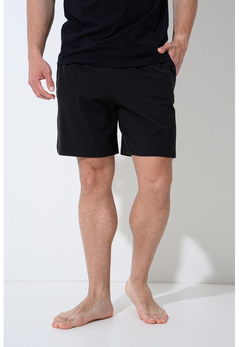 Pantaloni scurti de pijama din amestec de bumbac - Black Onyx