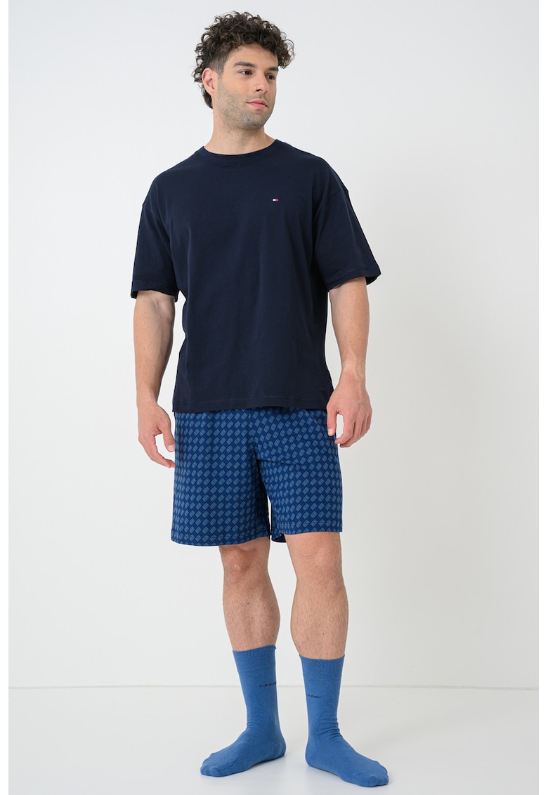 Pijama scurta cu buzunare laterale - Albastru safir