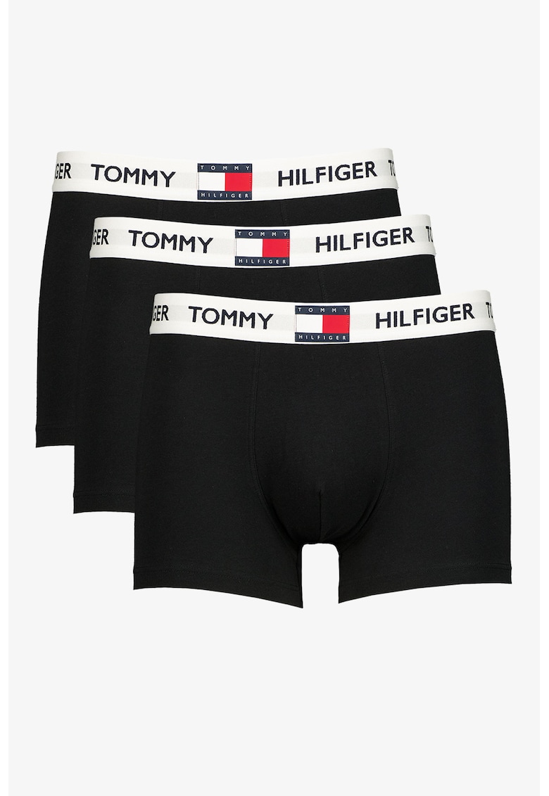 Set de boxeri din amestec de bumbac cu logo - 3 perechi - Negru carbon