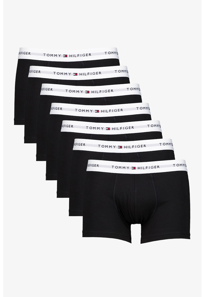 Set de boxeri uni cu banda logo in talie - 7 perechi - Black Onyx