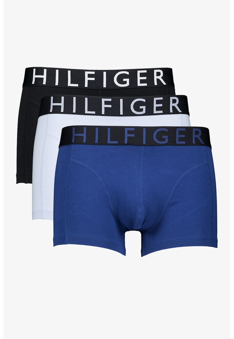 Set de boxeri cu logo - 3 perechi - Bleumarin stins/Albastru deschis