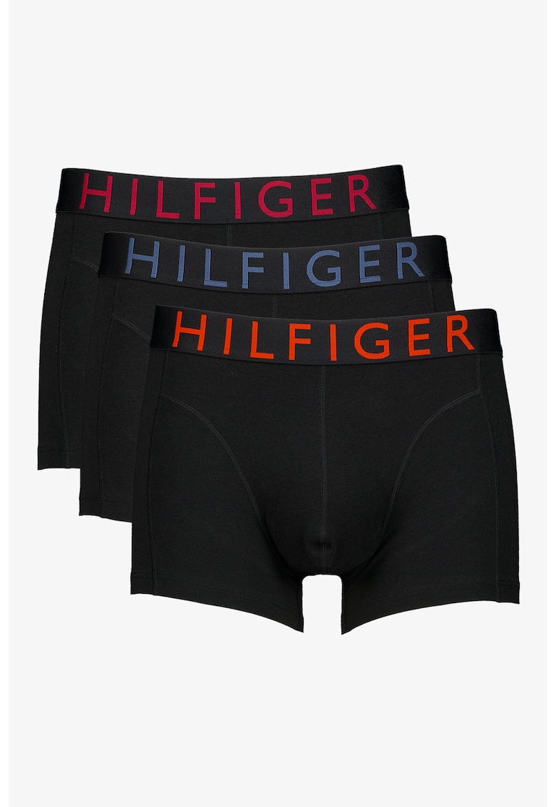 Set de boxeri cu banda logo in talie - 3 perechi - Negru antracit