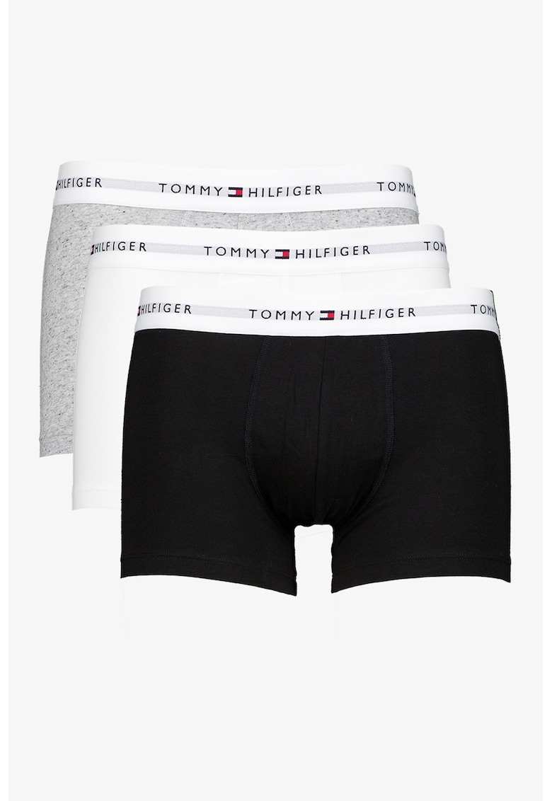Set de boxeri cu logo Signature - 3 perechi - Gri/Negru antracit/Alb antichizat