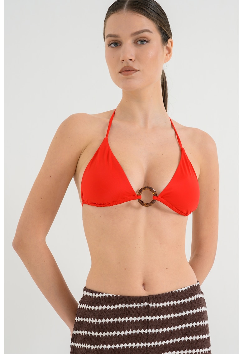 Sutien de baie cu cupe triunghiuare - Rosu
