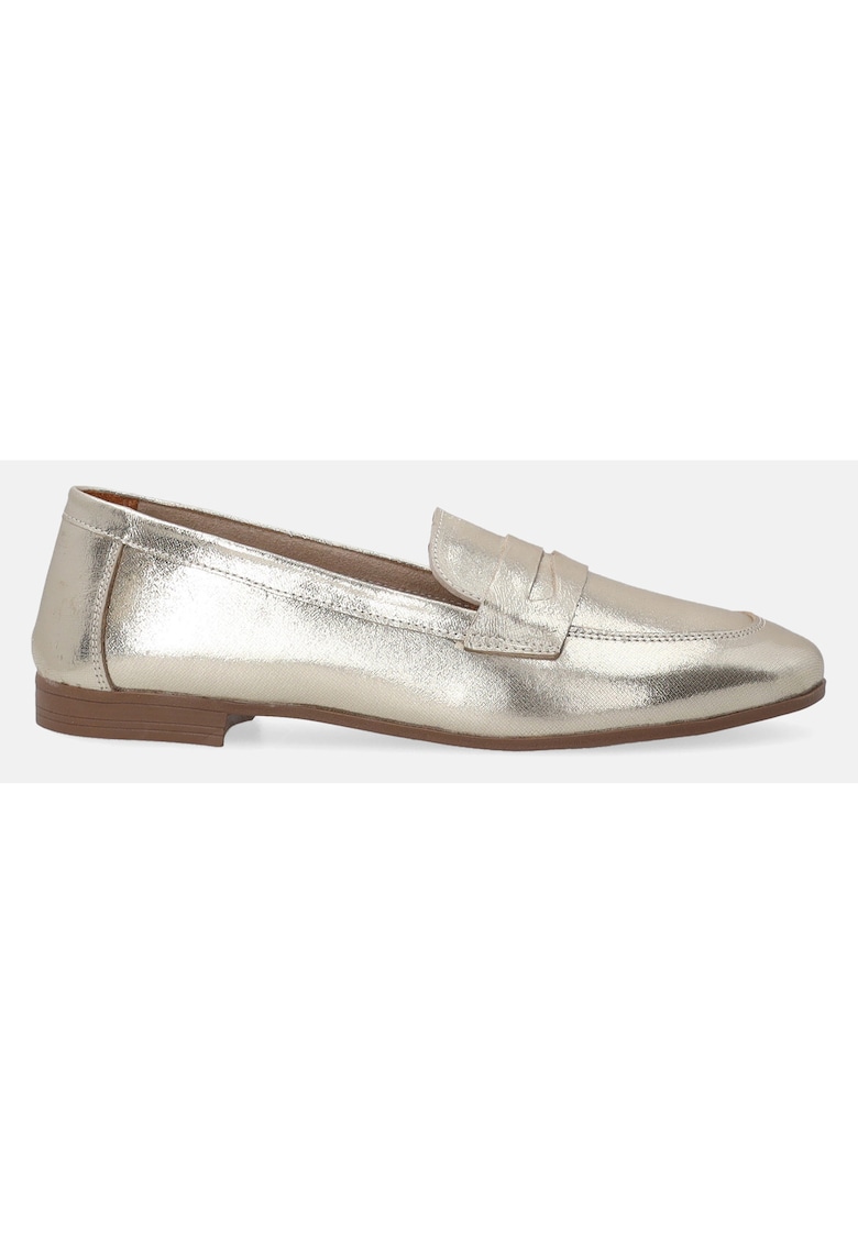 Pantofi loafer din piele cu luciu metalic