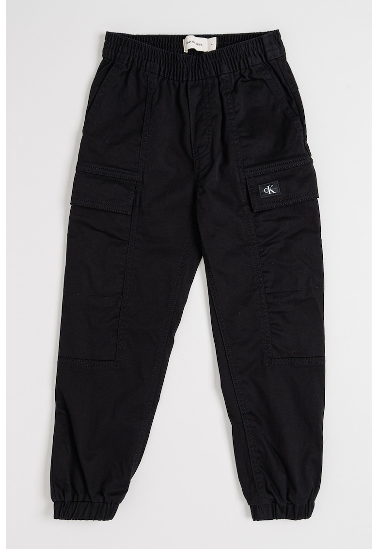 Pantaloni cargo cu croiala conica - Negru -