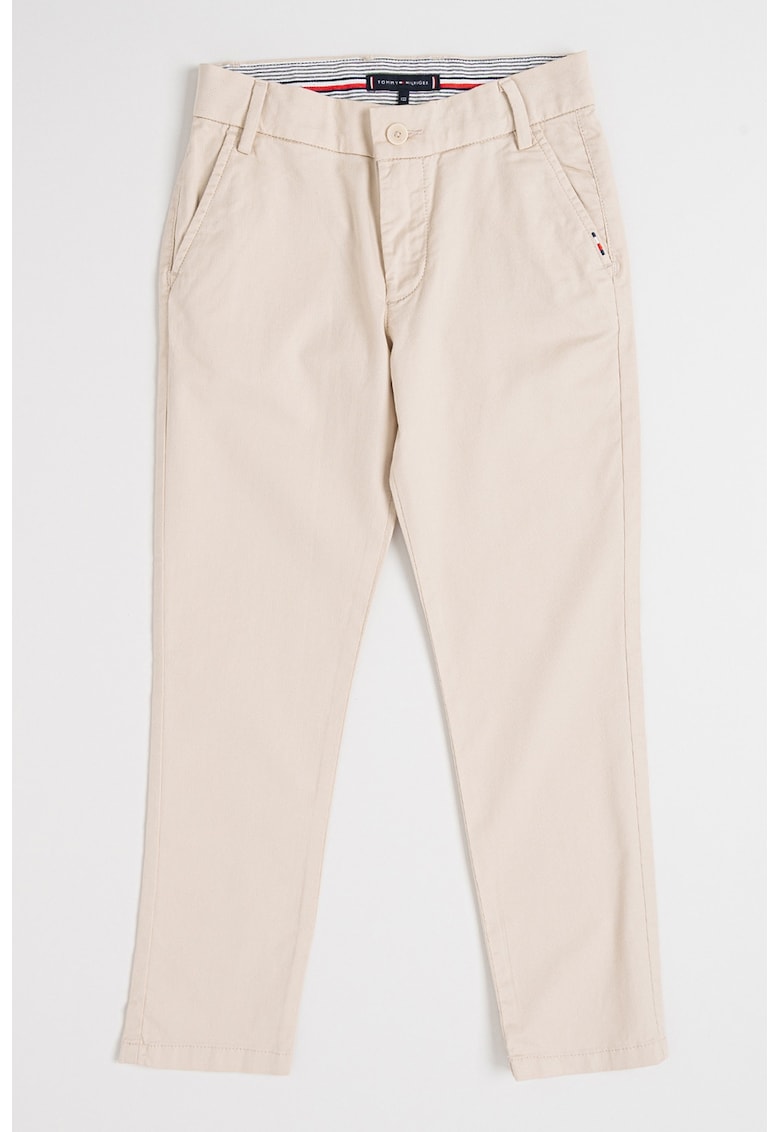Pantaloni chino din amestec de bumbac - Bej inchis