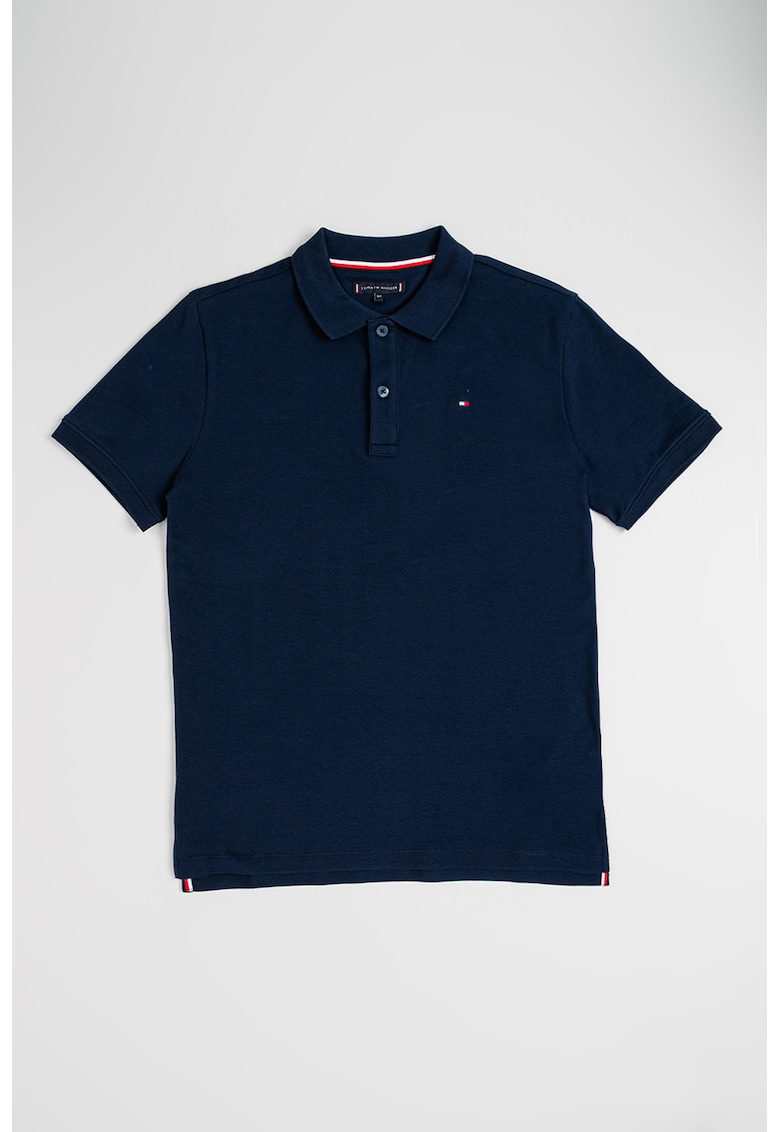 Tricou polo cu logo discret - Bleumarin