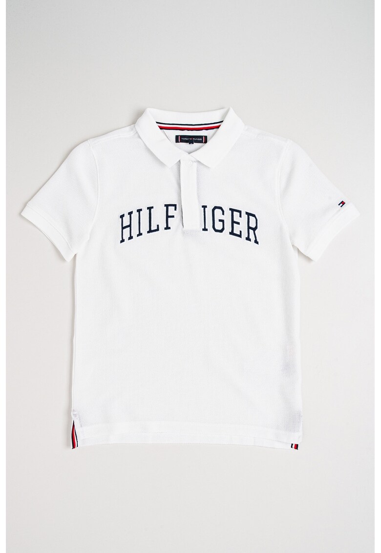 Tricou polo cu imprimeu logo - Alb optic