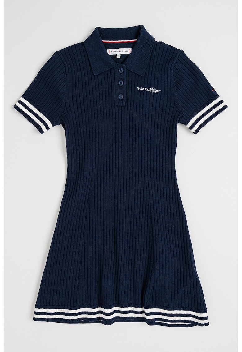 Rochie polo cu striatii - Albastru ultramarin