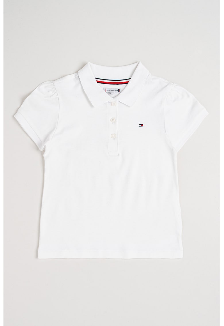 Tricou polo cu croiala slim-fit - Alb optic