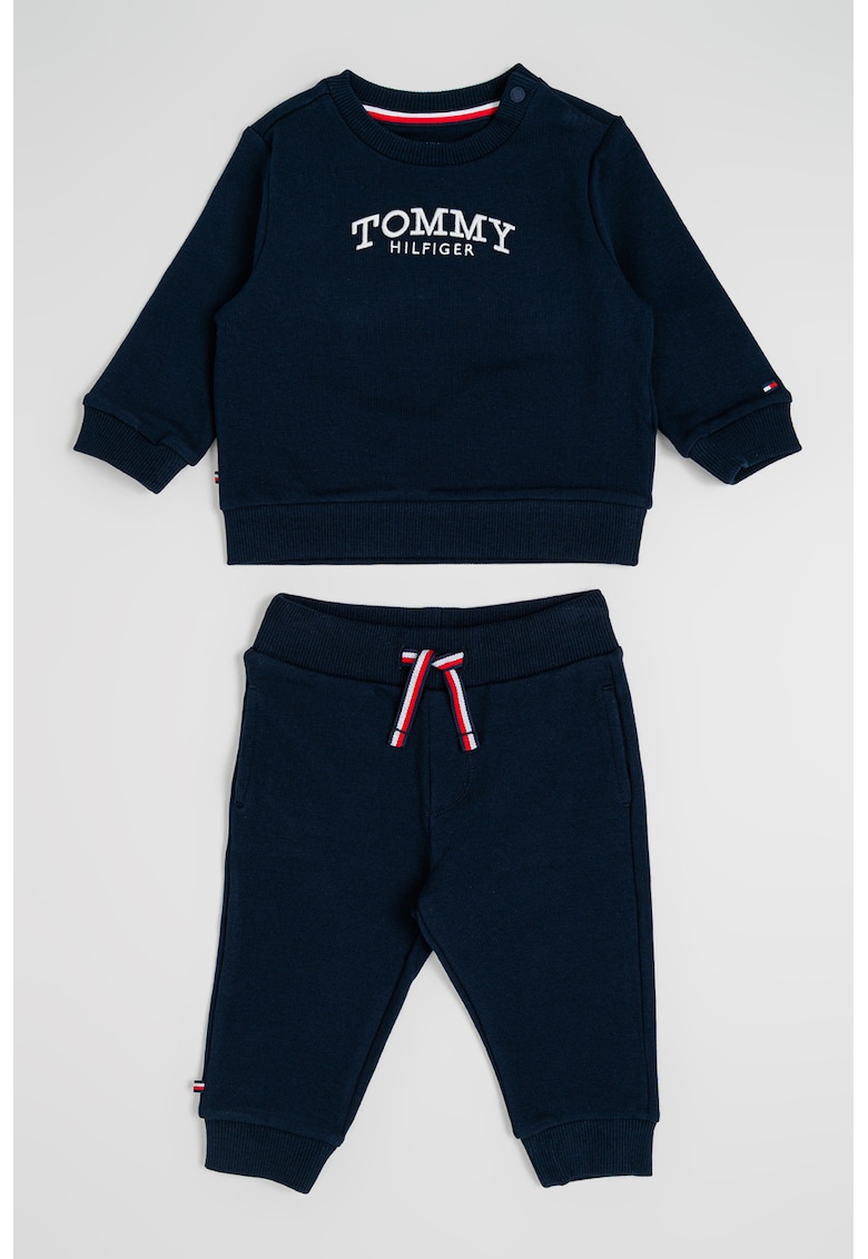 Set de pantaloni de trening si bluza de trening din amestec de bumbac organic cu imprimeu logo - 2 piese - Bleumarin