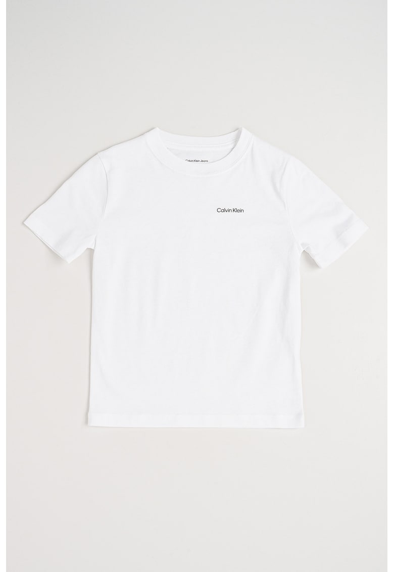 Tricou din bumbac organic cu decolteu la baza gatului - Alb optic