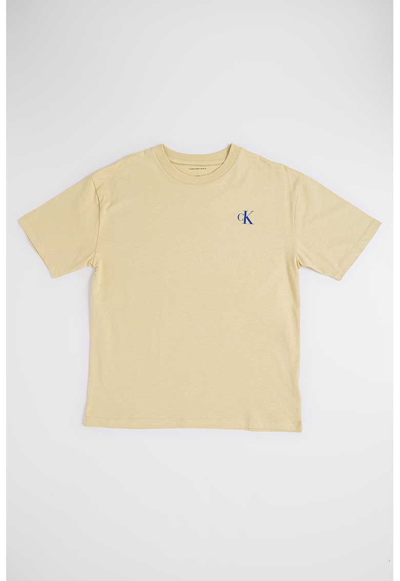 Tricou din bumbac organic cu imprimeu pe partea din spate Bridge - Verde masliniu