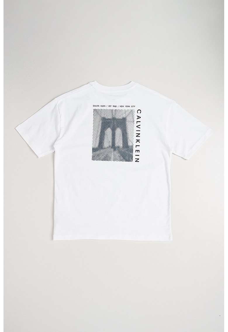 Tricou din bumbac organic cu imprimeu pe partea din spate Bridge - Alb