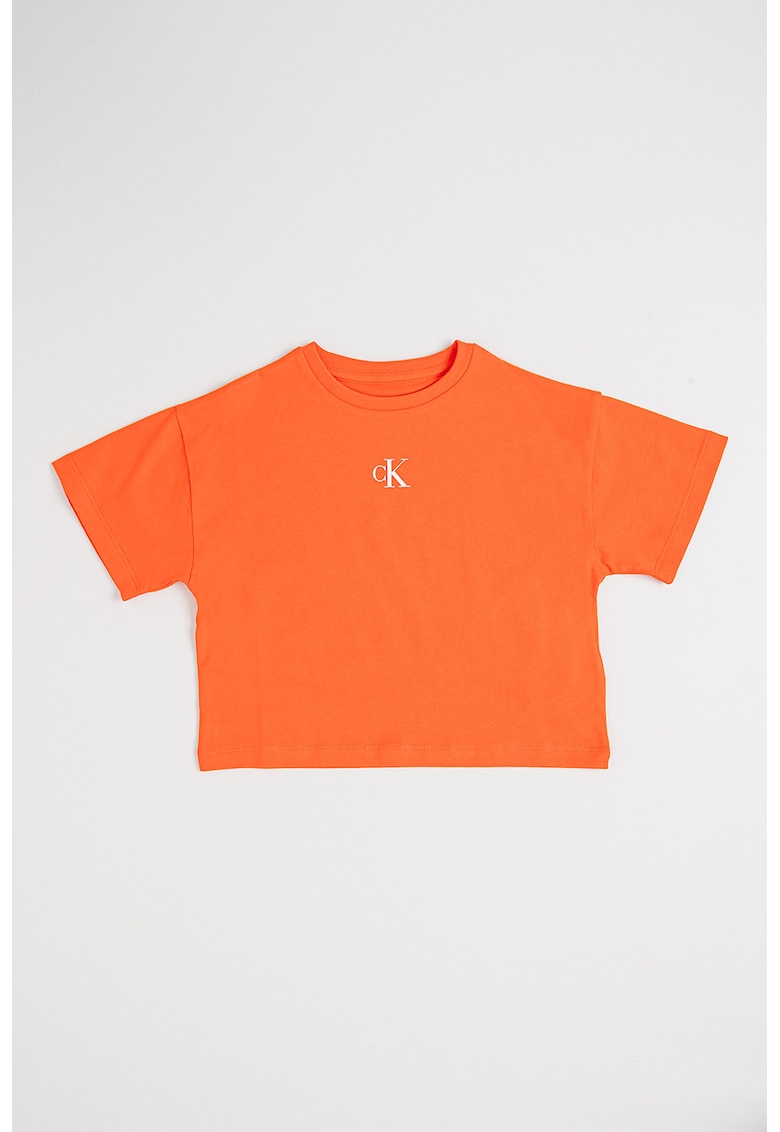 Tricou lejer din bumbac - Portocaliu mandarina