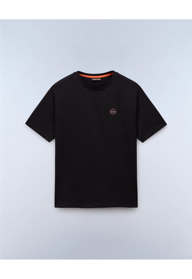 Tricou din bumbac si detaliu logo -