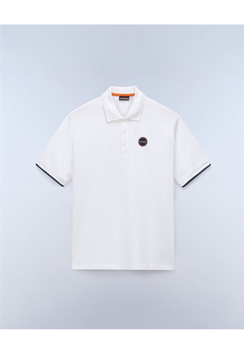 Tricou polo uni cu maneca scurta Badge