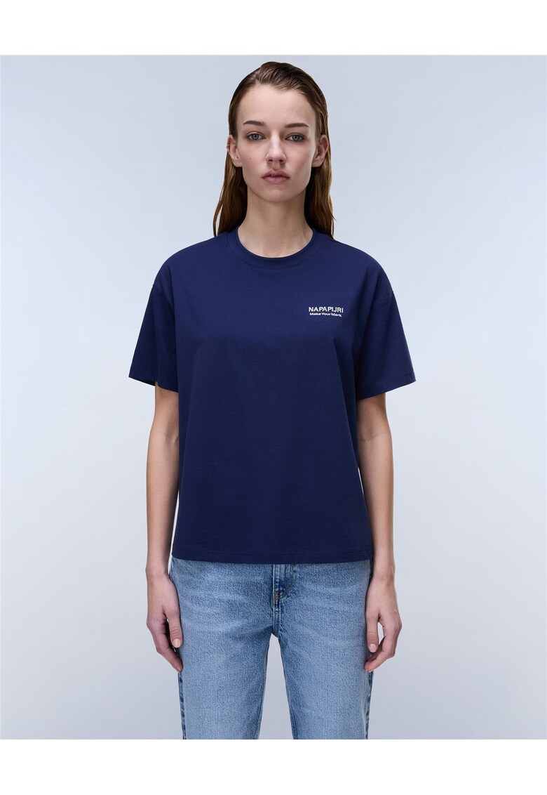 Tricou din bumbac cu imprimeu logo pe spate Iliana
