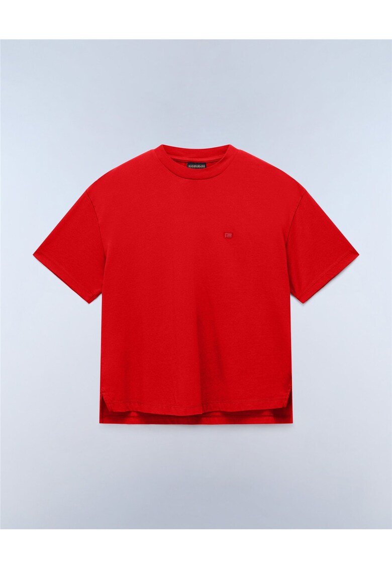 Tricou supradimensionat din bumbac cu terminatie asimetrica Aurora