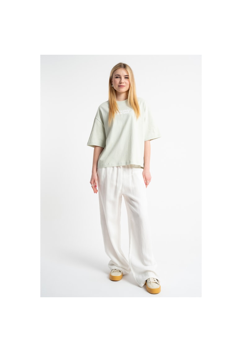 Pantaloni cu croiala ampla din amestec de liocel