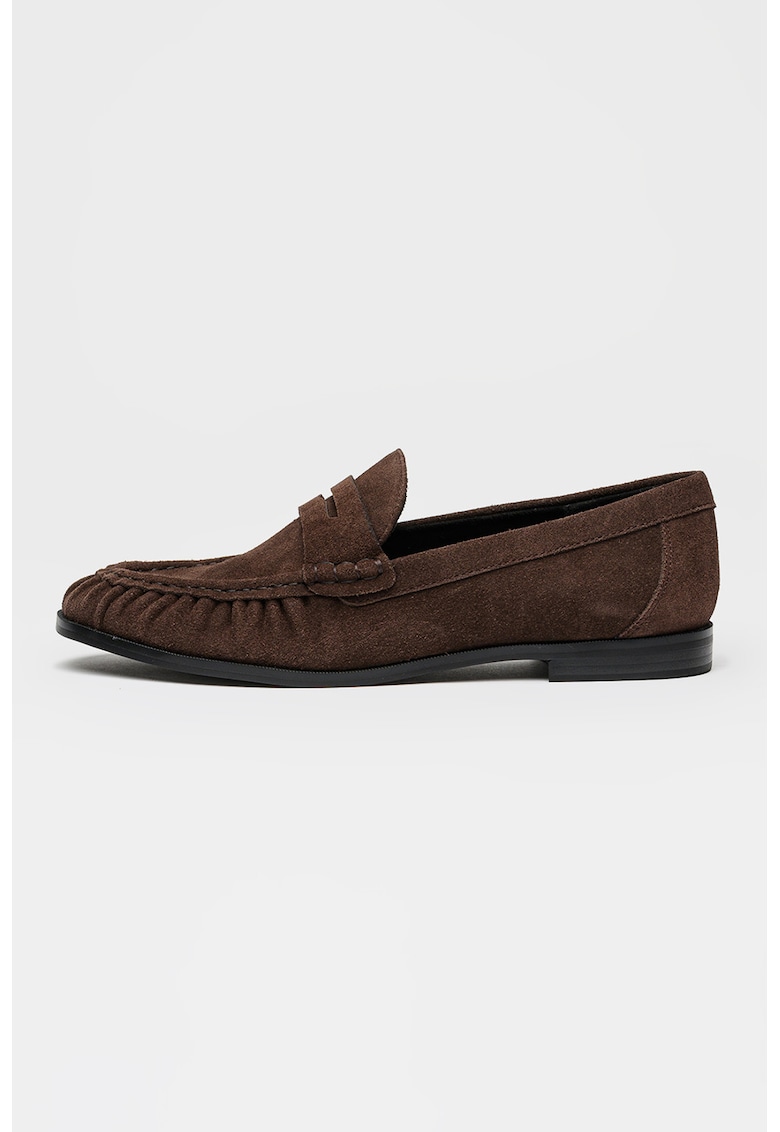 Pantofi loafer de piele intoarsa Astera - Maro inchis - NINE WEST - imagine 1
