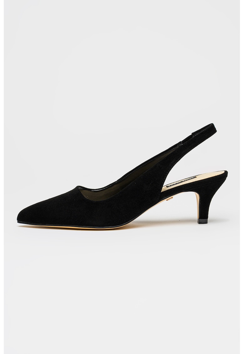 Pantofi slingback de piele cu varf ascutit Enty - Negru - NINE WEST - imagine 1