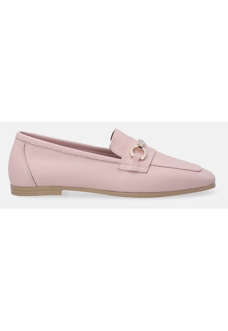 Pantofi loafer din piele cu detaliu lant