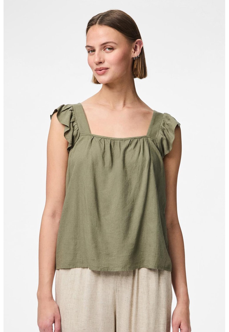 Bluza din amestec de in - Kaki -